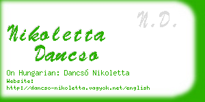nikoletta dancso business card