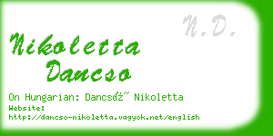 nikoletta dancso business card